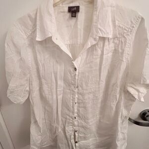 J. Jill Women's White Linen Blouse